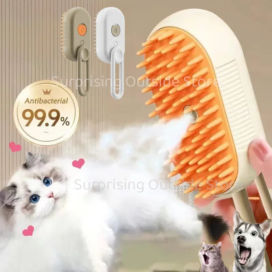 MistPaw™ 3-in-1 Pet Mist Grooming Brush for Dogs & Cats